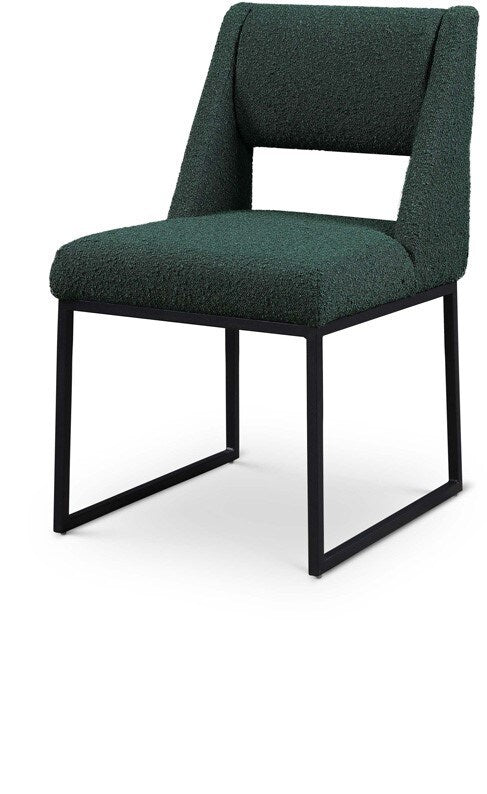Meridian Furniture - Jayce Green Boucle Fabric Dining Chair (Set of 2) - 839Green-C veiw 1
