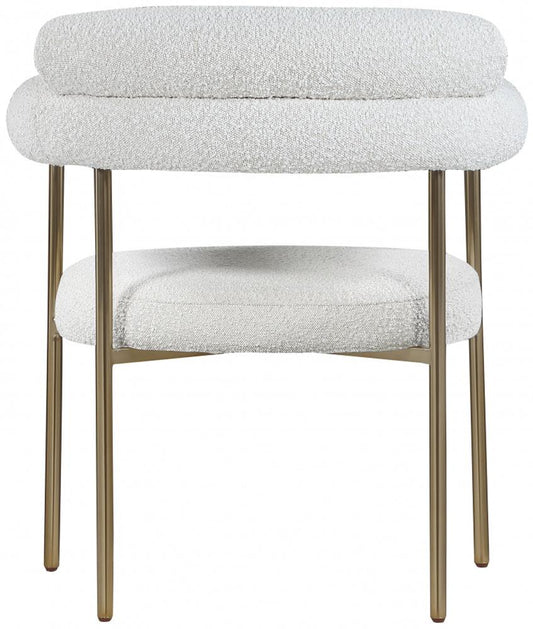 Meridian Furniture - Blake Cream Boucle Fabric Dining Chair (Set of 2) - 871Cream-C veiw 2