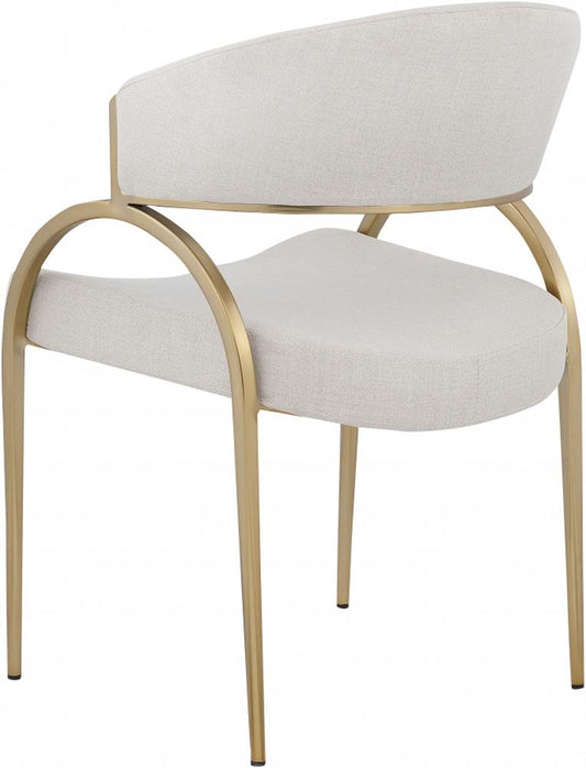 Meridian Furniture - Privet Beige Linen Textured Fabric Dining Chair (Set of 2) - 930Beige-C veiw 2