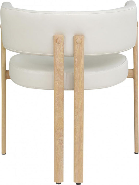 Meridian Furniture - Gideon Cream Vegan Leather Dining Chair (Set of 2) - 982Cream-C veiw 2