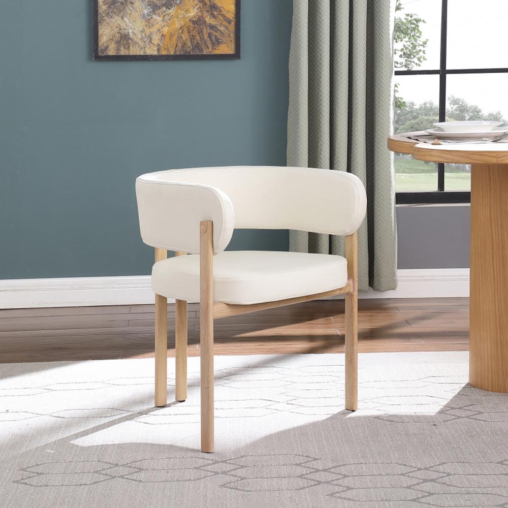 Meridian Furniture - Gideon Cream Vegan Leather Dining Chair (Set of 2) - 982Cream-C veiw 7