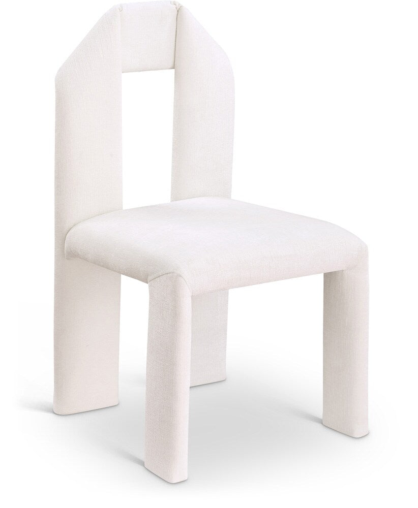 Meridian Furniture - Bennett Cream Chenille Fabric Dining Chair (Set of 2) - 998Cream-C veiw 1