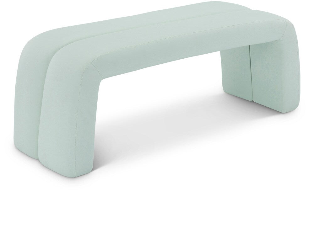 Meridian Furniture - Arc Mint Vegan Leather Bench - 116Mint veiw 1