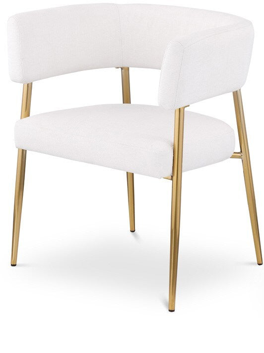 Meridian Furniture - Creston Cream Durable Linen Textured Fabric Dining Chair - 534Cream-C veiw 1