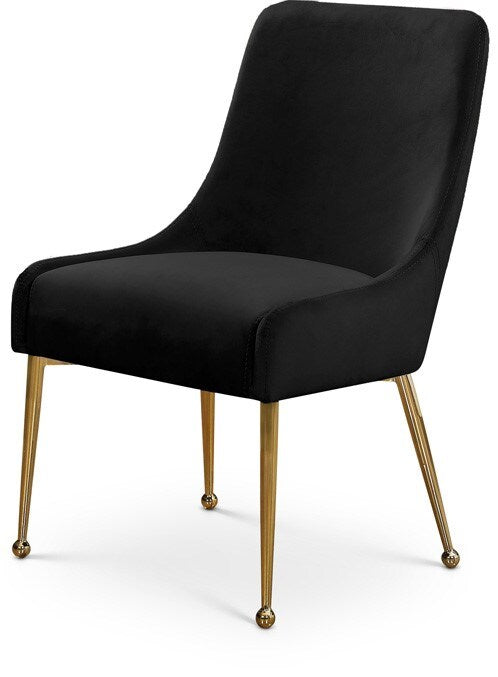 Meridian Furniture - Owen Black Velvet Dining Chair (Set of 2) - 744Black veiw 1