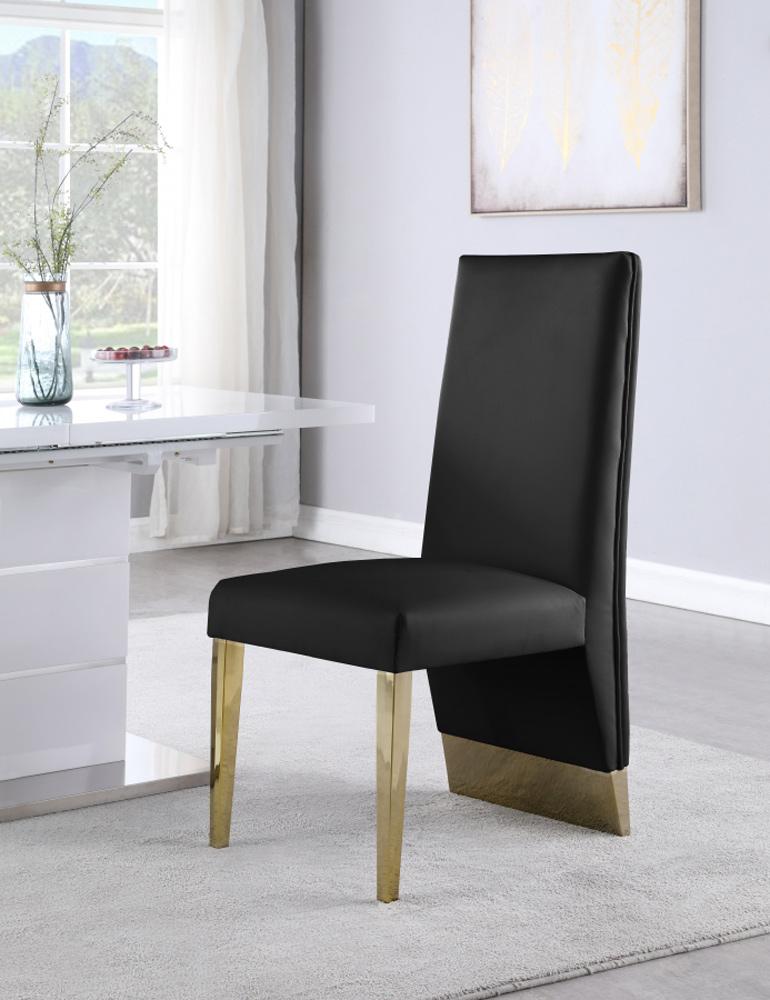 Meridian Furniture - Porsha Black Vegan Leather Dining Chair (Set of 2) - 749Black-C veiw 2