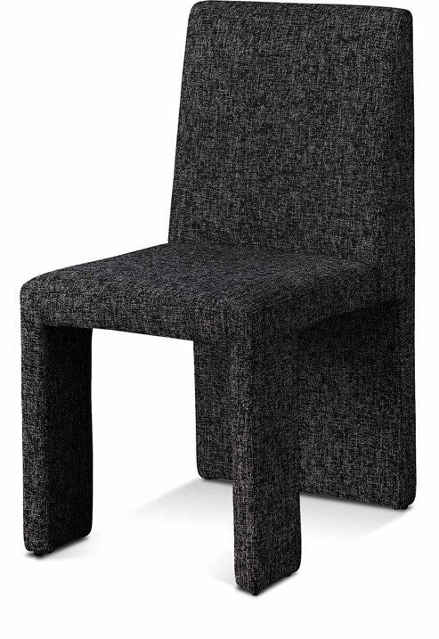 Meridian Furniture - Benson Black Linen Textured Fabric Dining Chair (Set of 2) - 751Black-C veiw 1