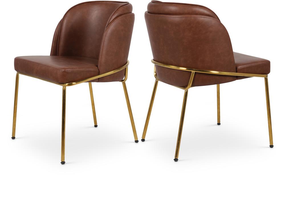 Meridian Furniture - Jagger Brown Vegan Leather Dining Chair - 882Brown-C veiw 2