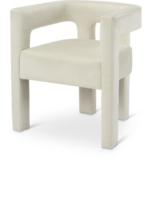 Meridian Furniture - Athena Cream Velvet Dining Chair - 889Cream-C veiw 1