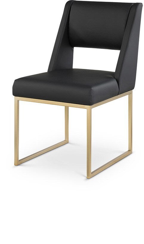 Meridian Furniture - Jayce Black Vegan Leather Dining Chair (Set of 2) - 845Black-C veiw 1