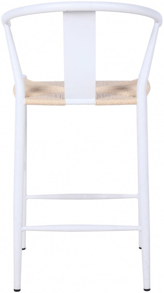 Meridian Furniture - Beck Beige Hand Woven Rope Stool (Set of 2) - 894White-C veiw 2