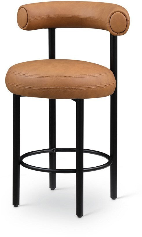 Meridian Furniture - Bordeaux Cognac Vegan Leather Counter Stool (Set of 2) - 898Cognac-C veiw 1