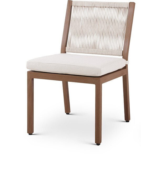 Meridian Furniture - Maui Cream Water Resistant Fabric Outdoor Patio Dining Side Chair (Set of 2) - 362Cream-SC veiw 1