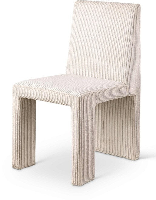 Meridian Furniture - Benson Beige Microsuede Corduroy Fabric Dining Chair (Set of 2) - 757Beige-C veiw 1