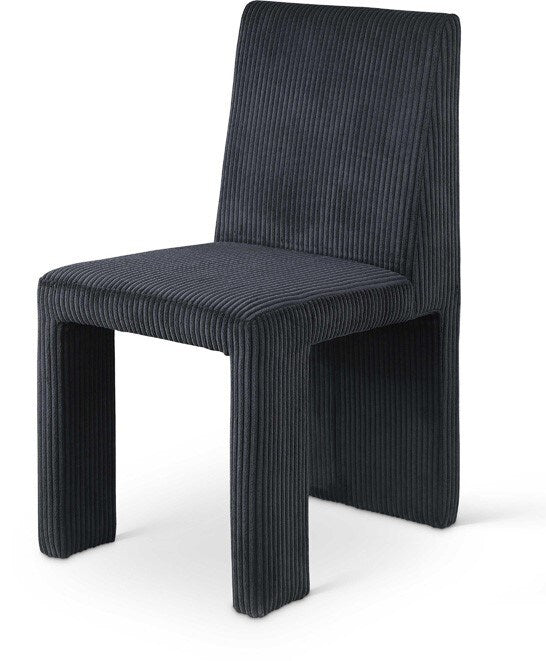 Meridian Furniture - Benson Black Microsuede Corduroy Fabric Dining Chair (Set of 2) - 757Black-C veiw 1