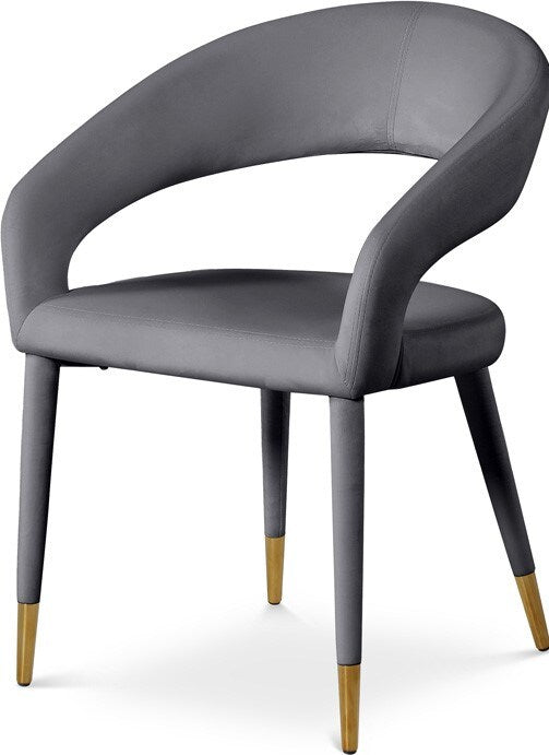 Meridian Furniture - Destiny Grey Velvet Dining Chair - 537Grey-C veiw 1