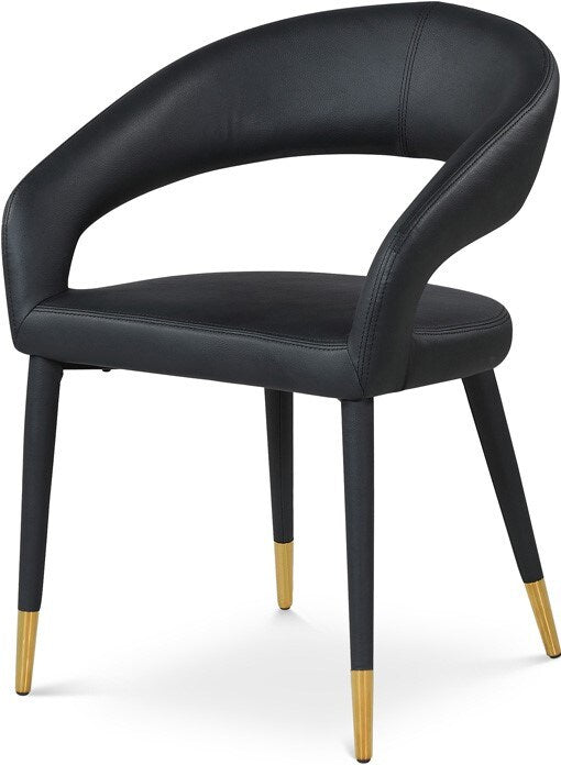 Meridian Furniture - Destiny Black Vegan Leather Dining Chair - 538Black-C veiw 1