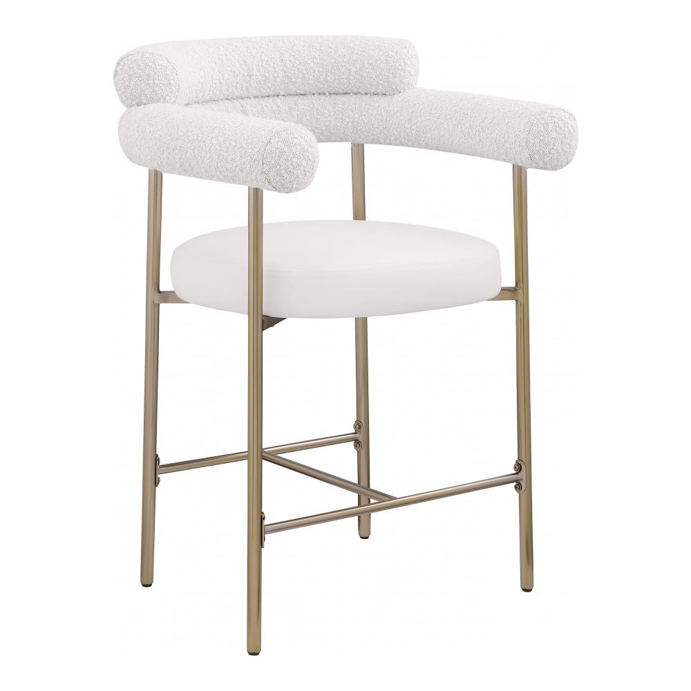 Meridian Furniture - Blake Cream Boucle Fabric Counter Stool (Set of 2) - 994Cream-C veiw 1
