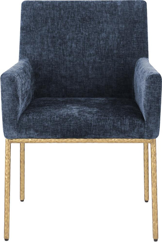 Meridian Furniture - Reeves Navy Chenille Fabric Dining Chair (Set of 2) - 11002Navy-C veiw 2