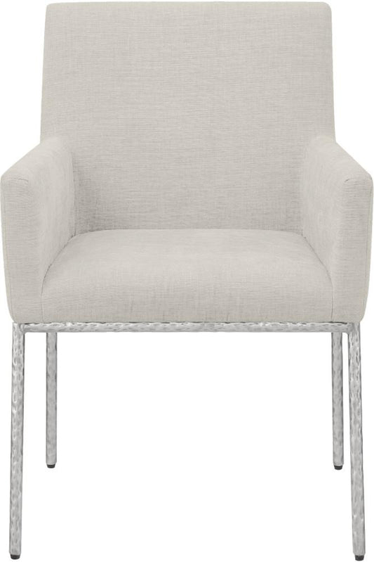 Meridian Furniture - Reeves Cream Chenille Fabric Dining Chair (Set of 2) - 11003Cream-C veiw 2
