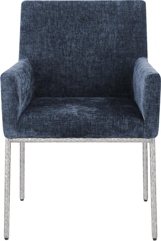 Meridian Furniture - Reeves Navy Chenille Fabric Dining Chair (Set of 2) - 11003Navy-C veiw 2