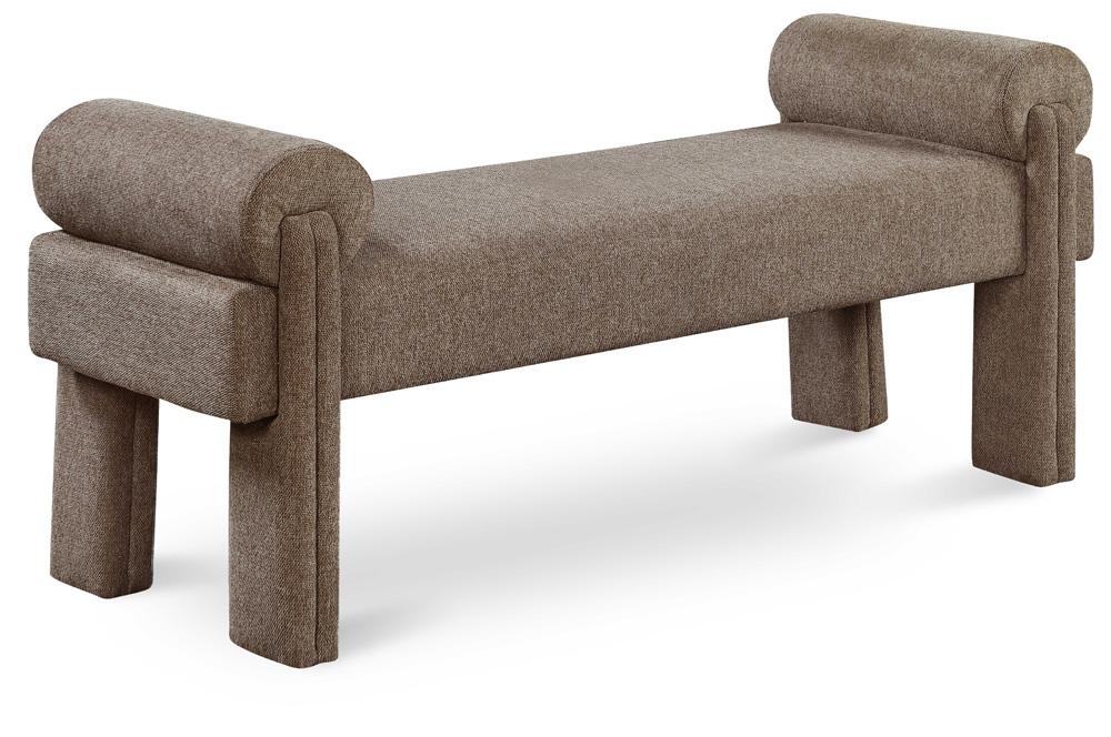 Meridian Furniture - Stefano Brown Polyester Fabric Bench - 182Brown veiw 1