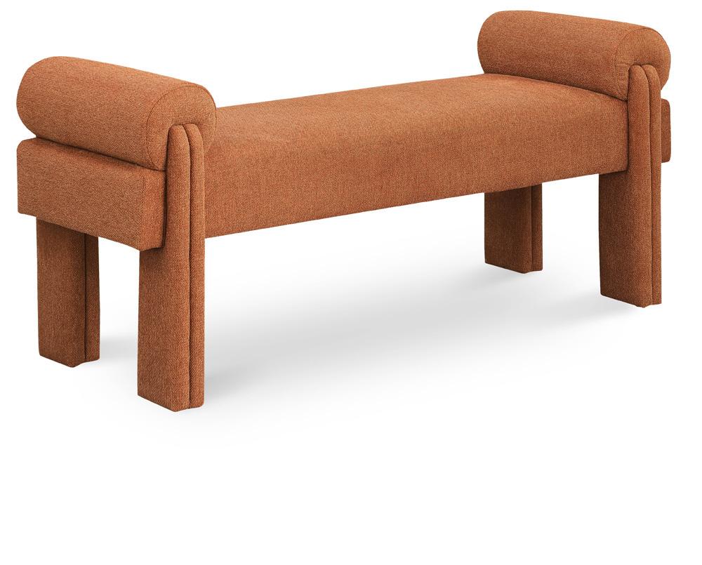 Meridian Furniture - Stefano Cognac Polyester Fabric Bench - 182Cognac veiw 1