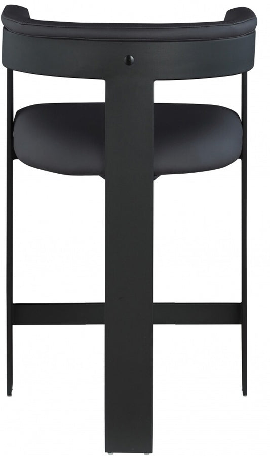 Meridian Furniture - Romeo Black Vegan Leather Counter Stool (Set of 2) - 414Black-C veiw 2
