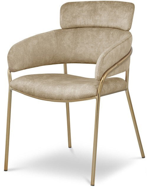 Meridian Furniture - Yara Beige Velvet Dining Chair (Set of 2) - 549Beige-C veiw 1