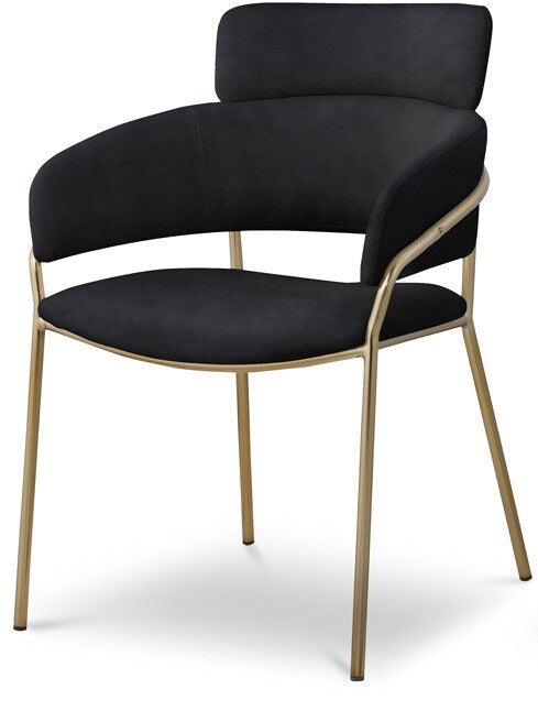 Meridian Furniture - Yara Black Velvet Dining Chair (Set of 2) - 549Black-C veiw 1