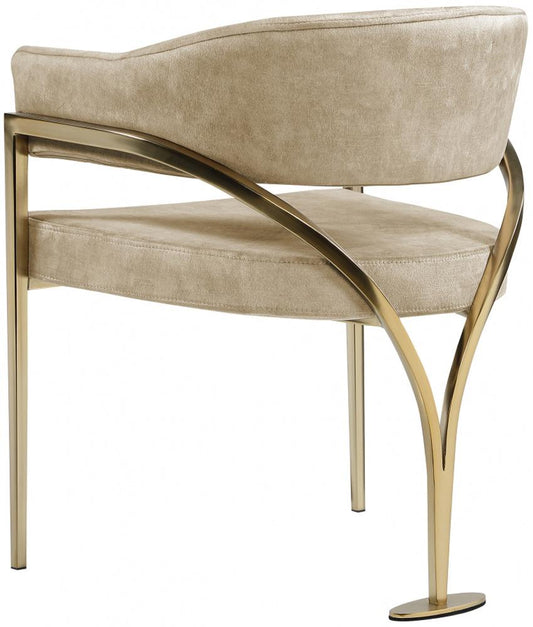 Meridian Furniture - Madelyn Beige Velvet Dining Chair (Set of 2) - 553Beige-C veiw 2