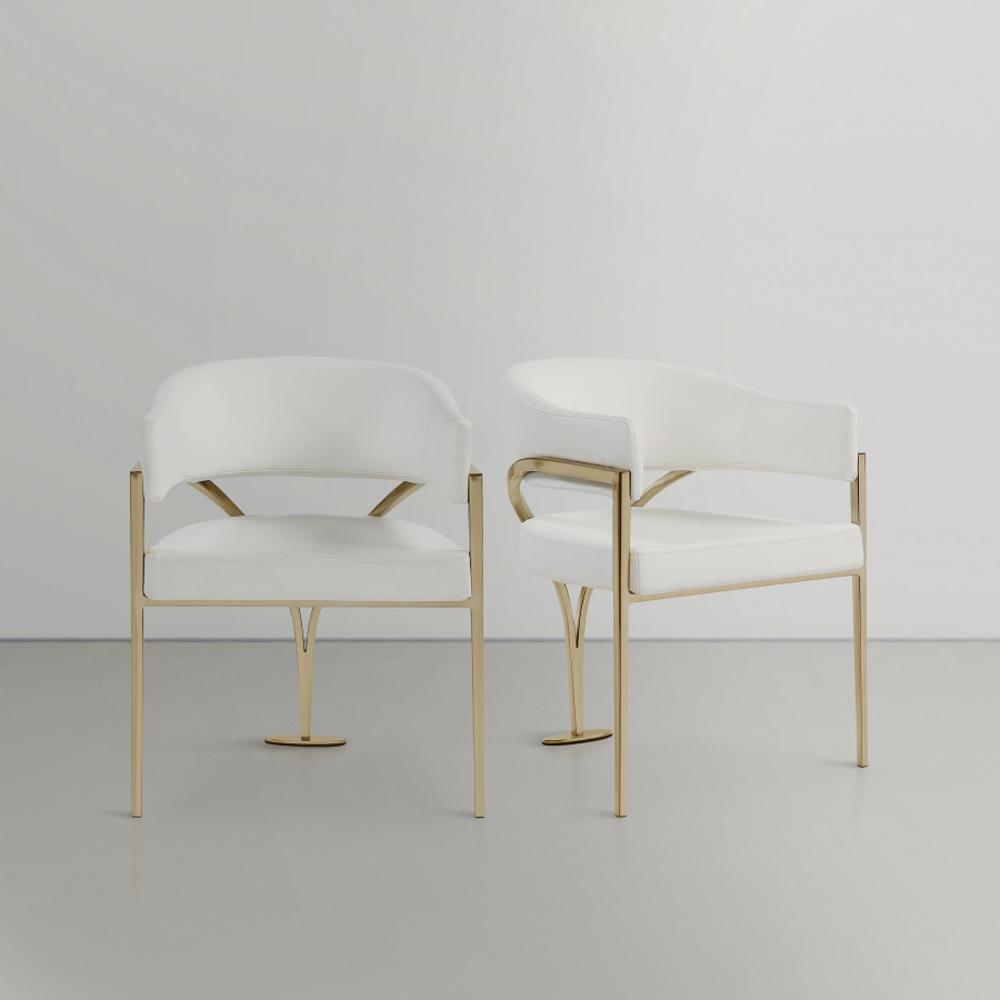 Meridian Furniture - Madelyn Cream Vegan Leather Dining Chair (Set of 2) - 553Cream-C veiw 6