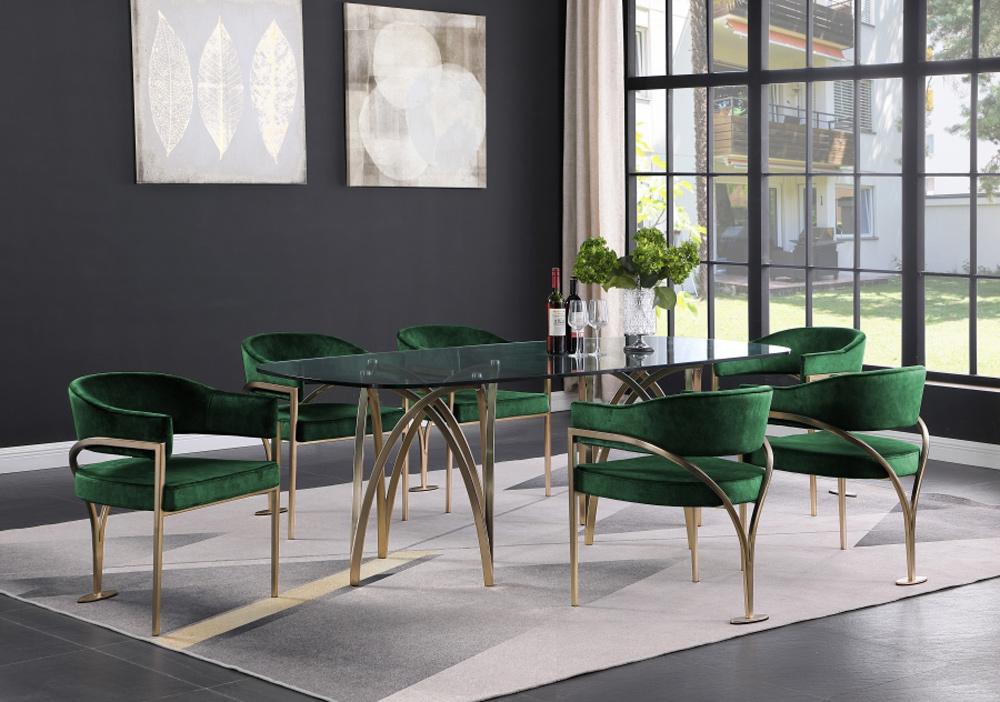 Meridian Furniture - Madelyn Green Velvet Dining Chair (Set of 2) - 553Green-C veiw 6