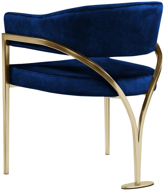 Meridian Furniture - Madelyn Navy Velvet Dining Chair (Set of 2) - 553Navy-C veiw 2