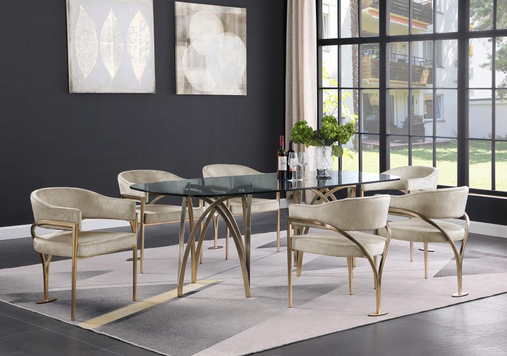 Meridian Furniture - Madelyn Stone Velvet Dining Chair (Set of 2) - 553Stone-C veiw 6