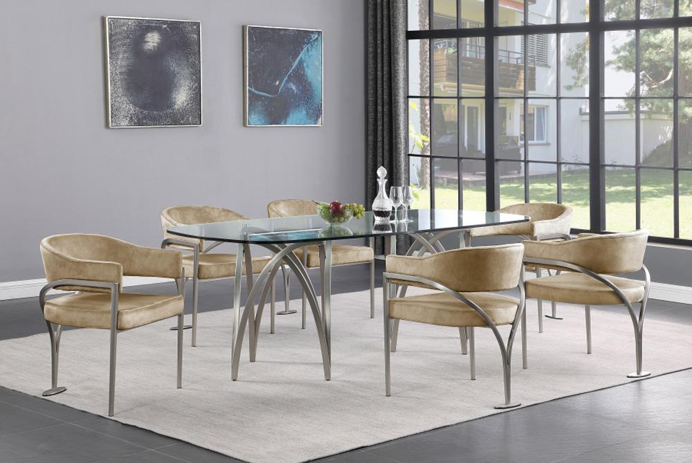 Meridian Furniture - Madelyn Beige Velvet Dining Chair (Set of 2) - 554Beige-C veiw 6
