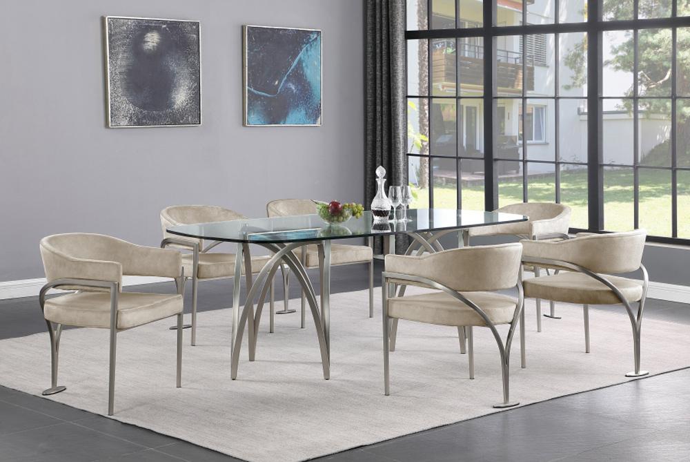 Meridian Furniture - Madelyn Stone Velvet Dining Chair (Set of 2) - 554Stone-C veiw 6