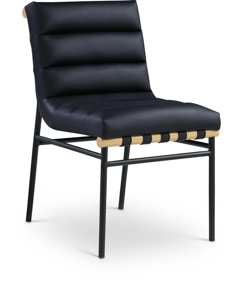Meridian Furniture - Burke Black Vegan Leather Dining Chair (Set of 2) - 590Black-C veiw 1