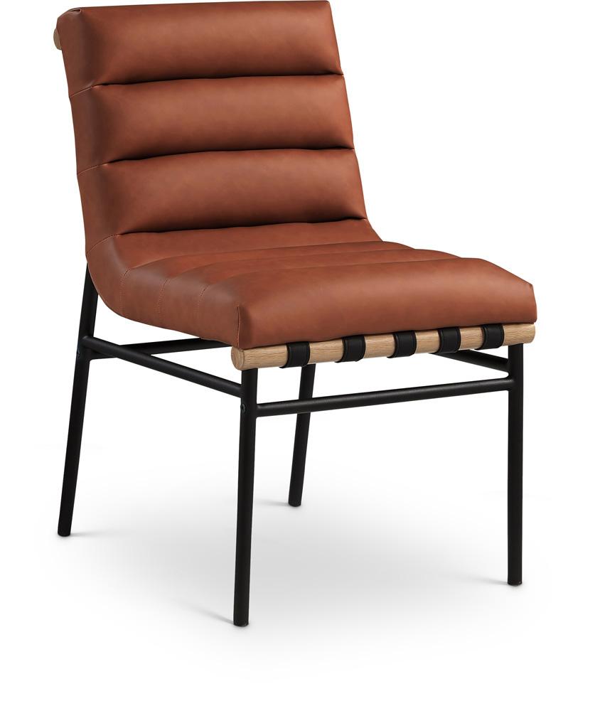 Meridian Furniture - Burke Cognac Vegan Leather Dining Chair (Set of 2) - 590Cognac-C veiw 1