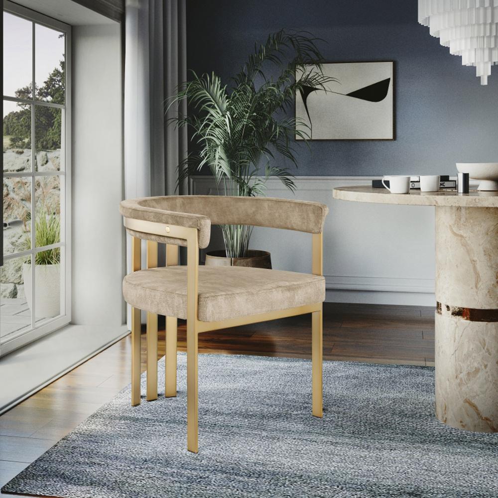 Meridian Furniture - Marcello Beige Velvet Dining Chair (Set of 2) - 595Beige-C veiw 6