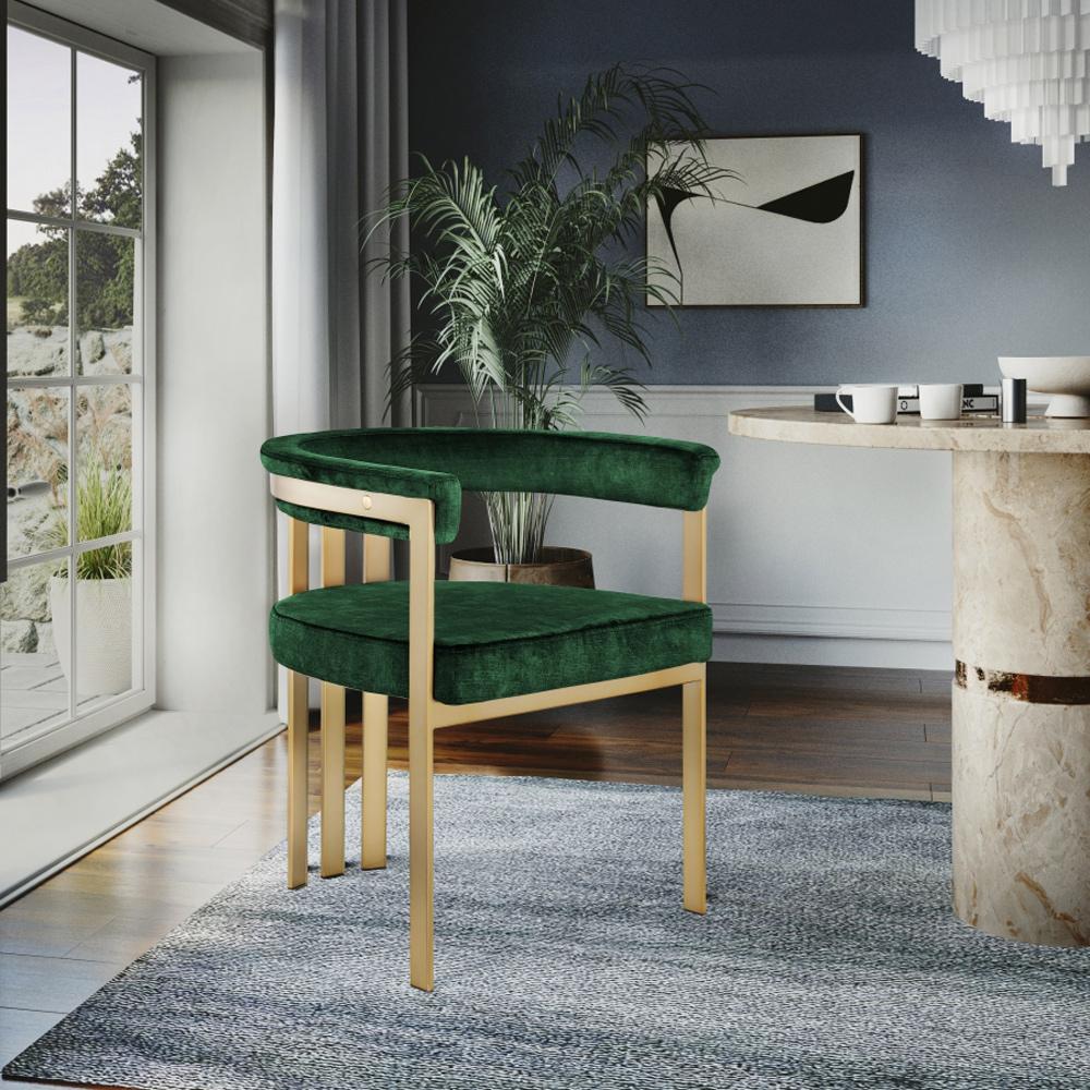 Meridian Furniture - Marcello Green Velvet Dining Chair (Set of 2) - 595Green-C veiw 6