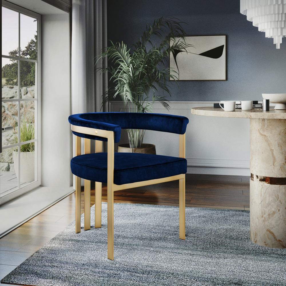 Meridian Furniture - Marcello Navy Velvet Dining Chair (Set of 2) - 595Navy-C veiw 6