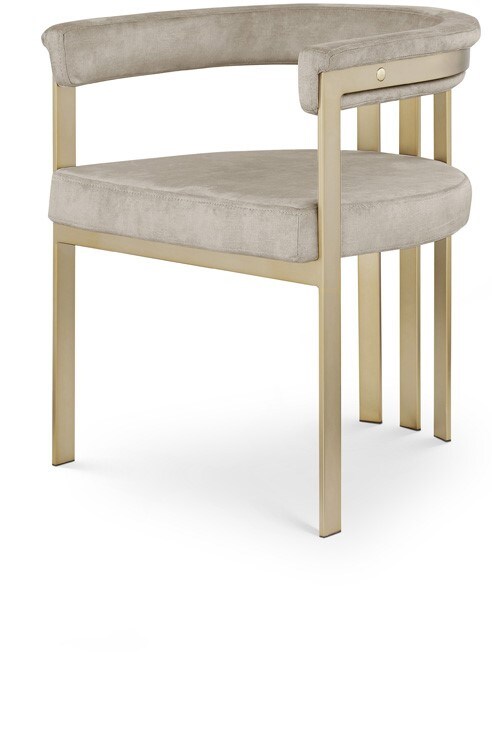 Meridian Furniture - Marcello Stone Colored Velvet Dining Chair (Set of 2) - 595Stone-C veiw 1