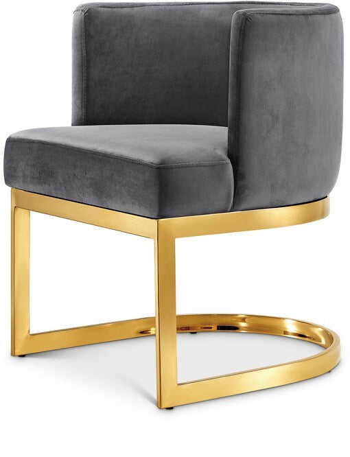 Meridian Furniture - Gianna Grey Velvet Dining Chair - 718Grey-C veiw 1