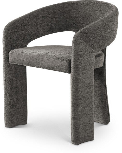 Meridian Furniture - Rendition Grey Plush Fabric Dining Chair - 911Grey-C veiw 1