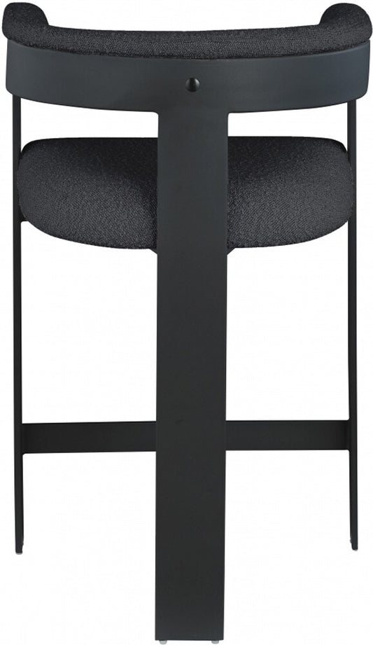 Meridian Furniture - Romeo Black Boucle Fabric Counter Stool (Set of 2) - 415Black-C veiw 2