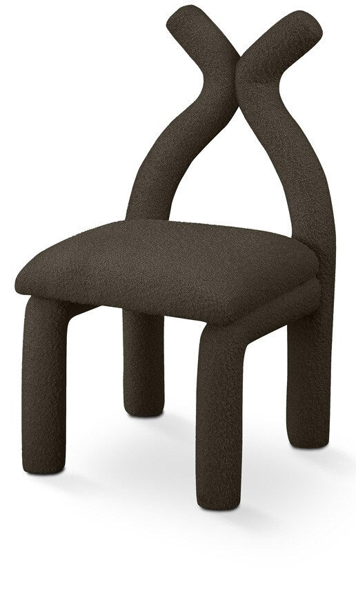 Meridian Furniture - Xena Brown Boucle Fabric Accent/Dining Chair - 884Brown-C veiw 1
