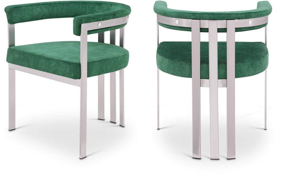 Meridian Furniture - Marcello Green Velvet Dining Chair (Set of 2) - 938Green-C veiw 7