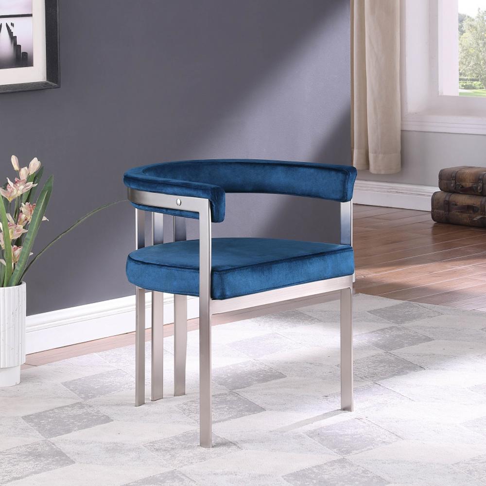 Meridian Furniture - Marcello Navy Velvet Dining Chair (Set of 2) - 938Navy-C veiw 7