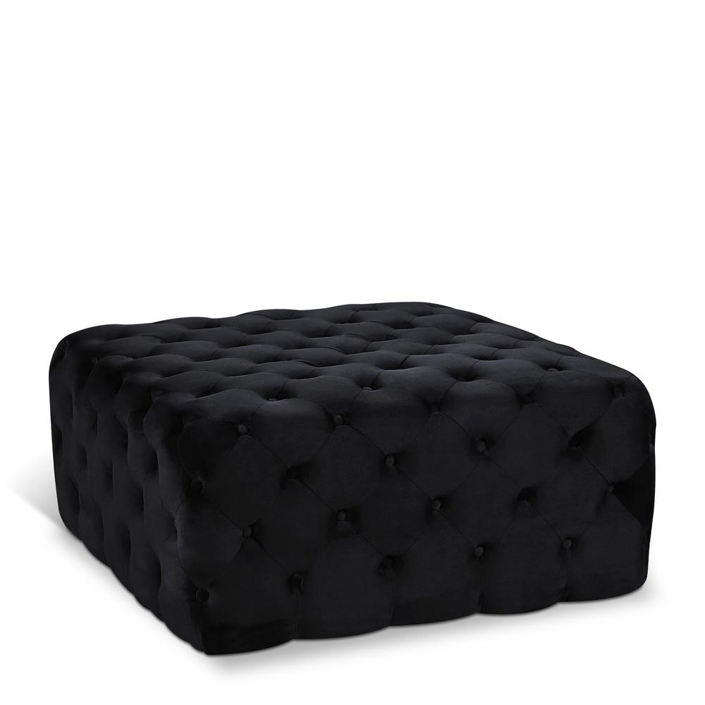 Meridian Furniture - Ariel Black Velvet Ottoman/Bench - 123Black veiw 1